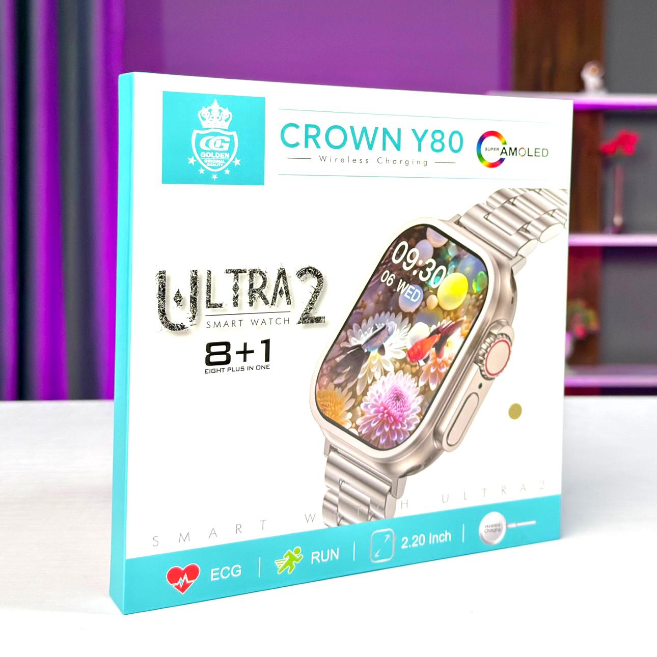 Crown Y80 Ultra 2 Watch 8 Pair of Straps